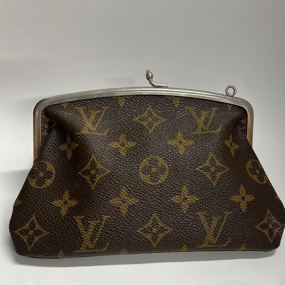 Louis Vuitton French Company Monogram French Twist Purse Kisslock Pouch Clutch - Picture 3 of 8